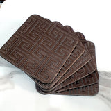 Leather Coaster Mats Square-Chocolate Versage