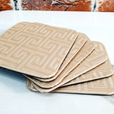 Leather Coaster Mats Square-Golden Versage