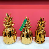 Golden Ceramic Pineapple Shaped Decoration Item