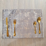 Light Grey Velvet Placemats - 2 Piece Set