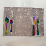 Light Grey Velvet Placemats - 2 Piece Set