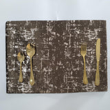 Brown Velvet Placemats - 2 Piece Set