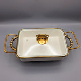 Set of 3 Nordic Buffet Dish - White & Golden Buffet Dish