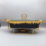 Set of 3 Nordic Buffet Dish - Black & Golden Buffet Dish