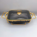 Set of 3 Nordic Buffet Dish - Black & Golden Buffet Dish