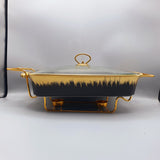 Set of 3 Nordic Buffet Dish - Black & Golden Buffet Dish