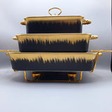 Set of 3 Nordic Buffet Dish - Black & Golden Buffet Dish