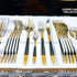 AYD Premium 24-Piece Black & Golden Cutlery Set - 6 Person