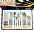 AYD Premium 24-Piece Black & Golden Cutlery Set - 6 Person