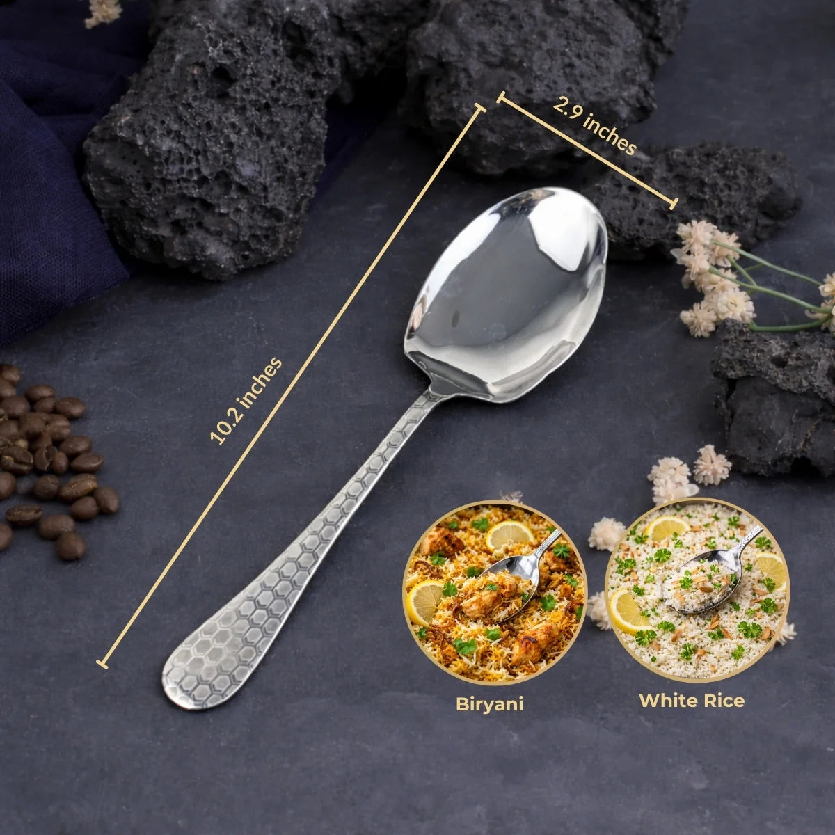 QM Branded Rice Serving Spoon (Silver -1pc)