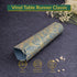 Vinyl Table Runner Classic Gray & Golden Flower Style