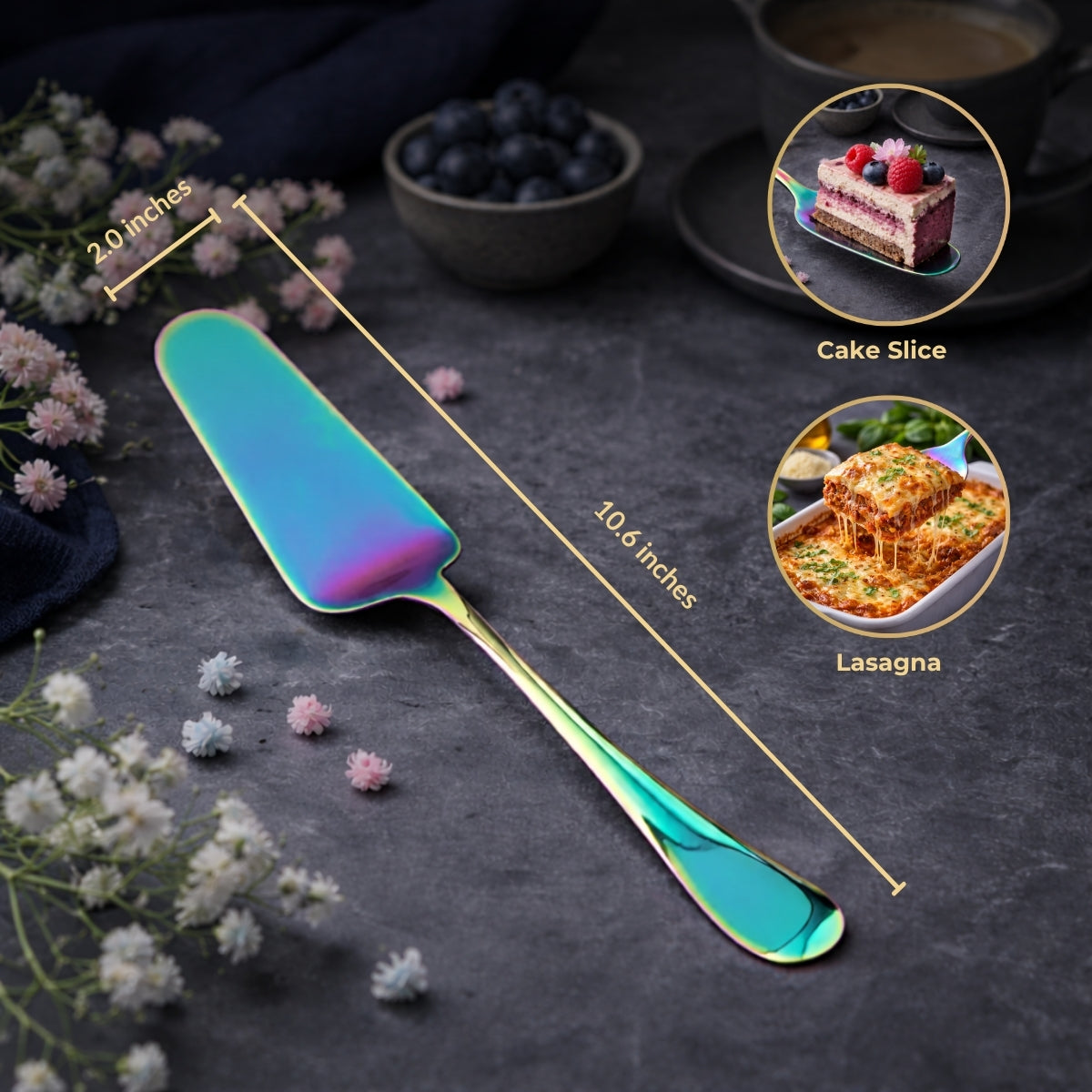 QM Branded: Multi Colored Cake Lifter Spoon 5 Years Warranty - 1 piece