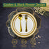 Golden & Black Round Floral Placemat