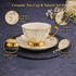 6 Persons Ceramic Tea cup & Saucer Set - Golden Arabic Design