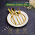 AYD Premium 24-Piece Golden Diamond Pattern Cutlery Set - 6 Person