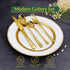AYD Premium 24-Piece Hammered Golden Cutlery Set - 6 Person