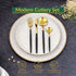 35 Grams Quality Cutlery for 6 People - 24 Piece Set - Gold & Black