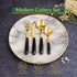 Black Marbline Golden Cutlery Set 25 Pcs