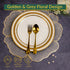 Golden & Grey Round Floral Placemat