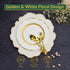 Golden & White Round Floral Placemat