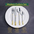 Imported Cutlery 24-Piece Golden & Silver Diamond Pattern Design - 6 Person