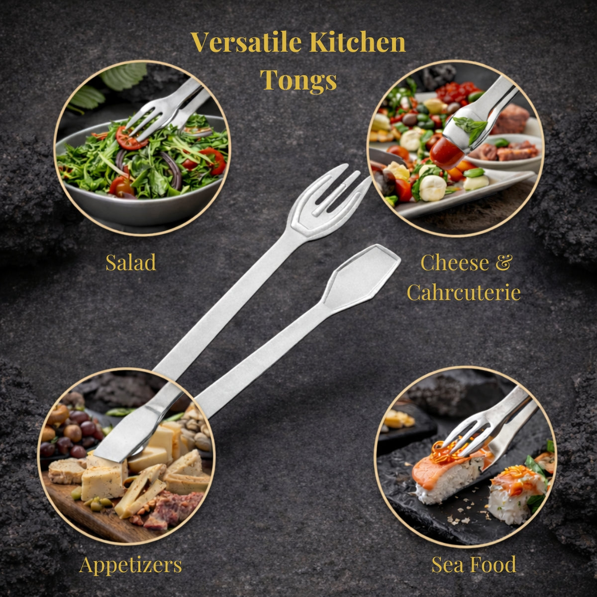 QM® Set of 2 - BBQ Serving Tongs