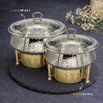 QM®  Chafing Dishes With Burner Stand & Steamer-Stainless Steel