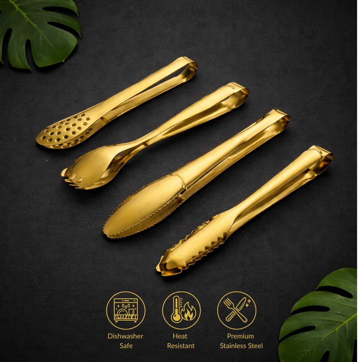 QM® Set of 4 Small Tongs Multipurpose