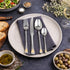 AYD Premium 24-Piece Hammered Golden & Silver Cutlery Set - 6 Person