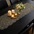 Vinyl Table Runner Classic Gray & Golden Flower Style