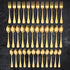 5 YEAR GUARANTEE 50 Gram Premium Golden Cutlery Set Qareenay Manzil® branded