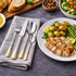 Imported Cutlery 24-Piece Golden & Silver Diamond Pattern Design - 6 Person