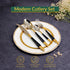 AYD Premium 24-Piece Black & Golden Cutlery Set - 6 Person