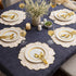 Golden & White Round Floral Placemat