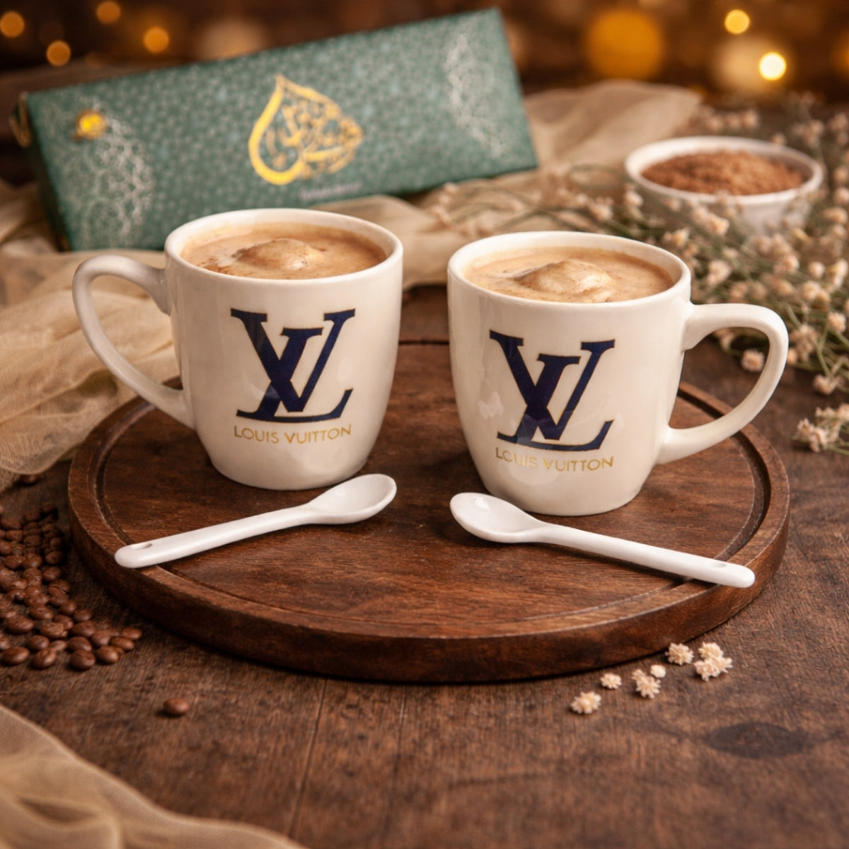LV Design Cup & Spoons Set