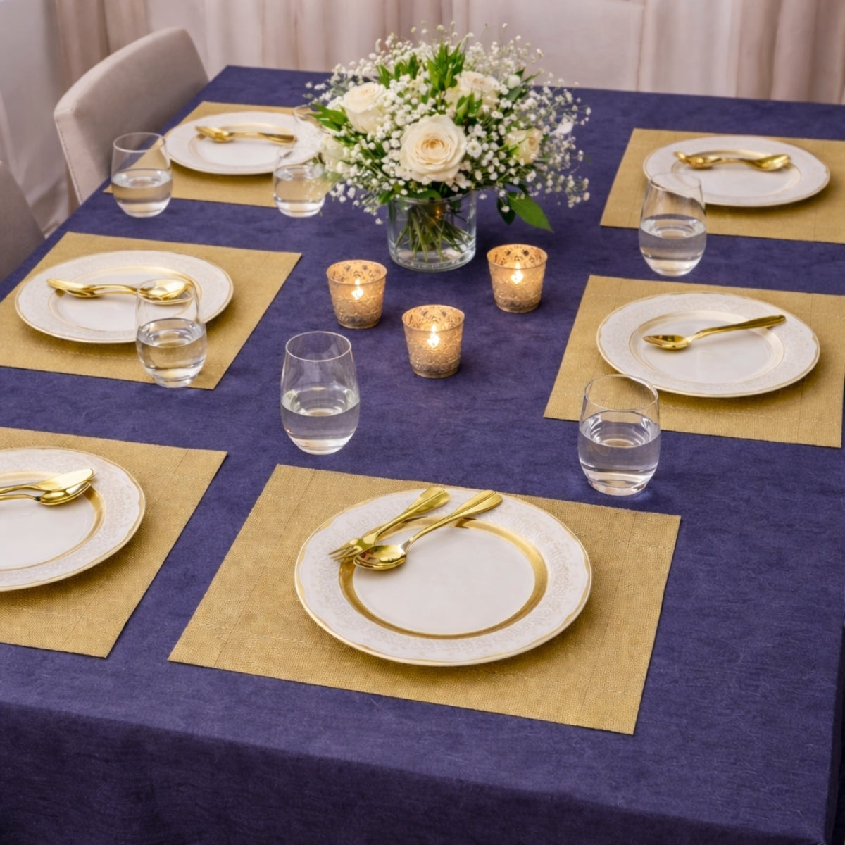 Luxury Placemats - Golden Jute Designed