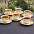 6 Persons Ceramic Tea cup & Saucer Set - Golden Flower Design
