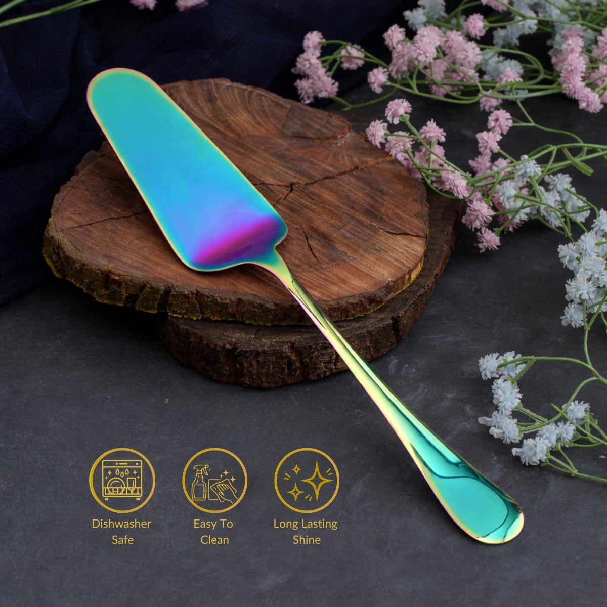 QM Branded: Multi Colored Cake Lifter Spoon 5 Years Warranty - 1 piece
