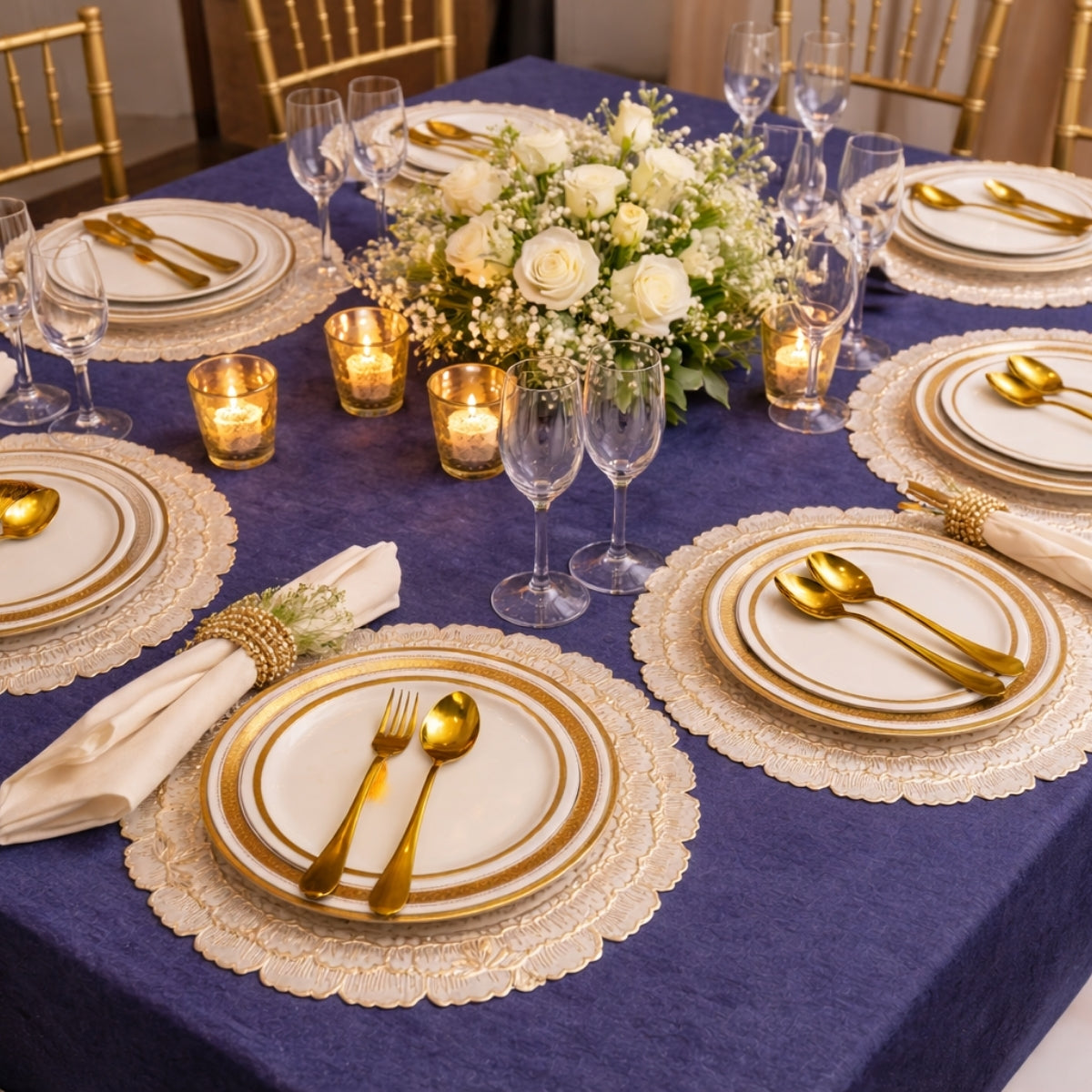 Golden & White Mandala Placemat