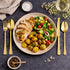 AYD Premium 24-Piece Hammered Golden Cutlery Set - 6 Person