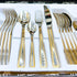 AYD Premium 24-Piece Silver & Golden Cutlery Set - 6 Person