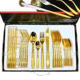 AYD Premium 24-Piece Golden Cutlery Set - 6 Person
