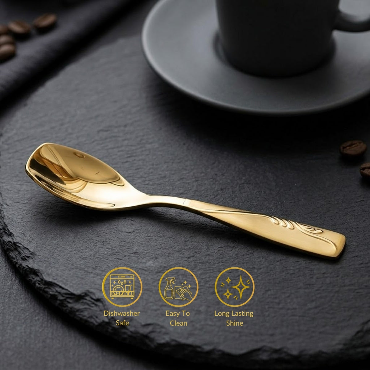 6 Tea Spoon Supreme Golden Qareenay Manzil® branded