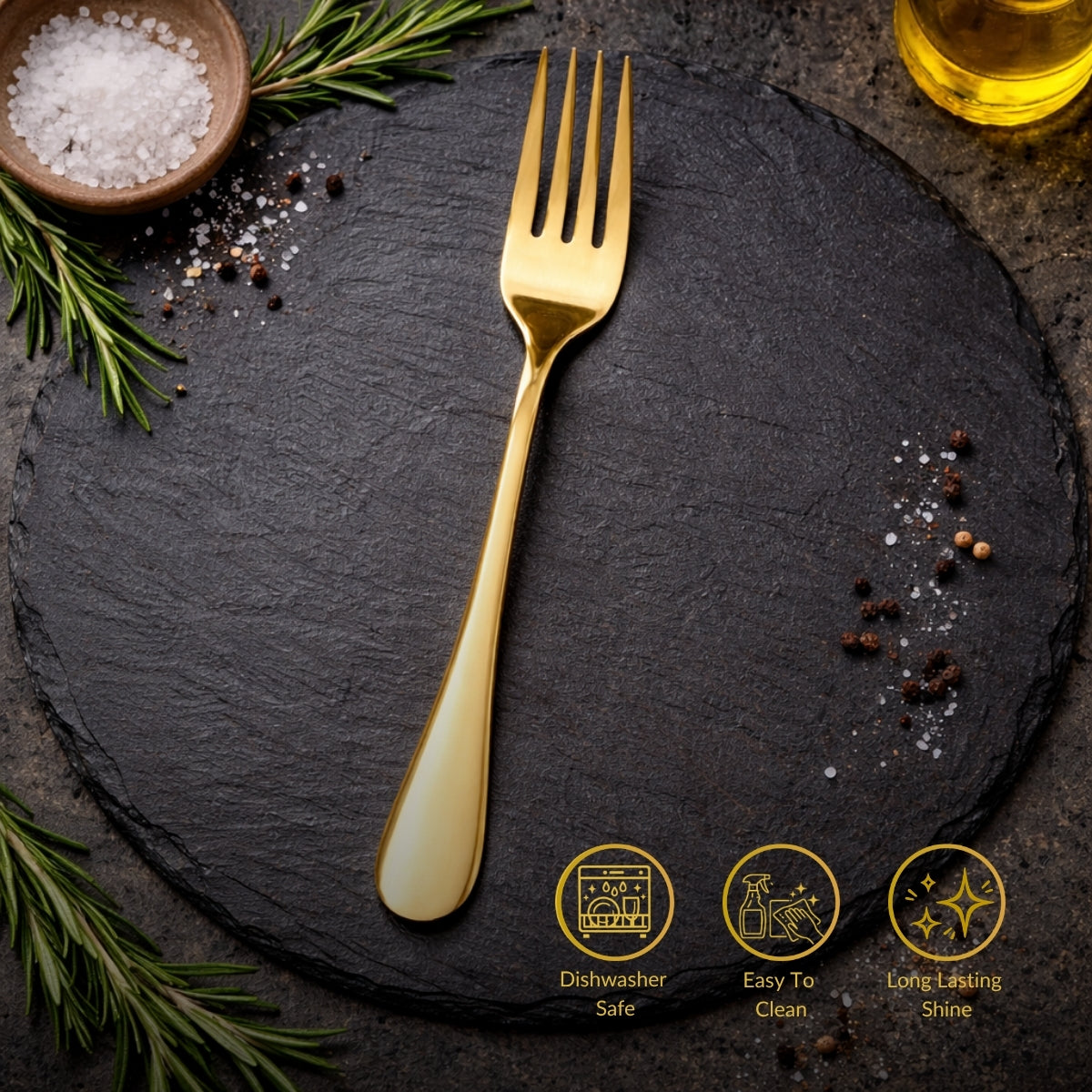 6 Forks Premium Golden Qareenay Manzil® branded