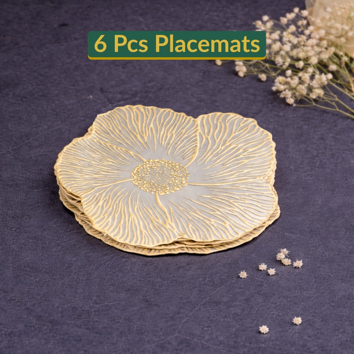 Golden & White ORCHID Placemat