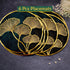 Golden & Black Round Ginkgo Placemat