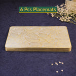 Golden & White Banana Leaves Placemat