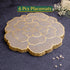 Golden & Grey Round Floral Placemat