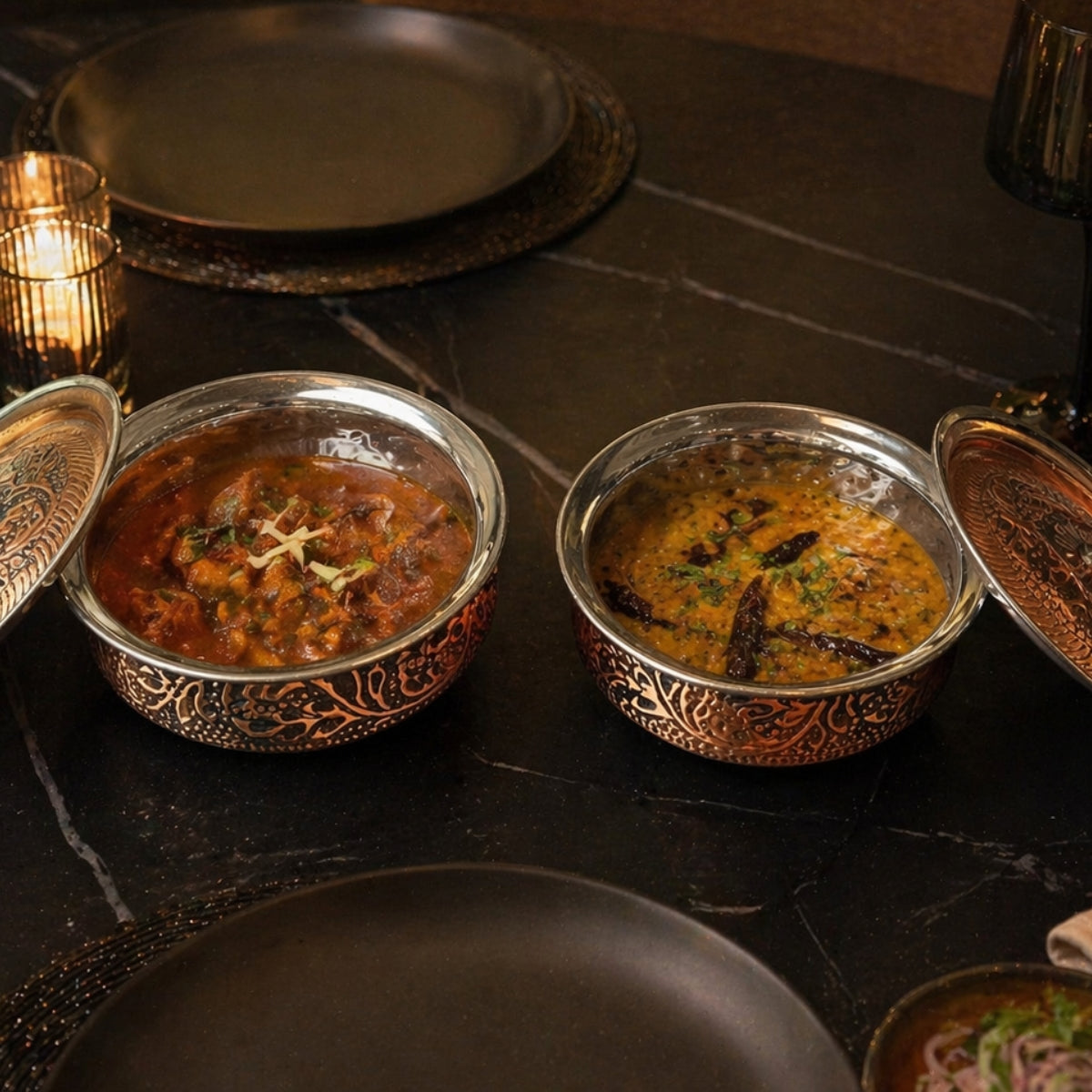 Handcrafted Copper Handi Set