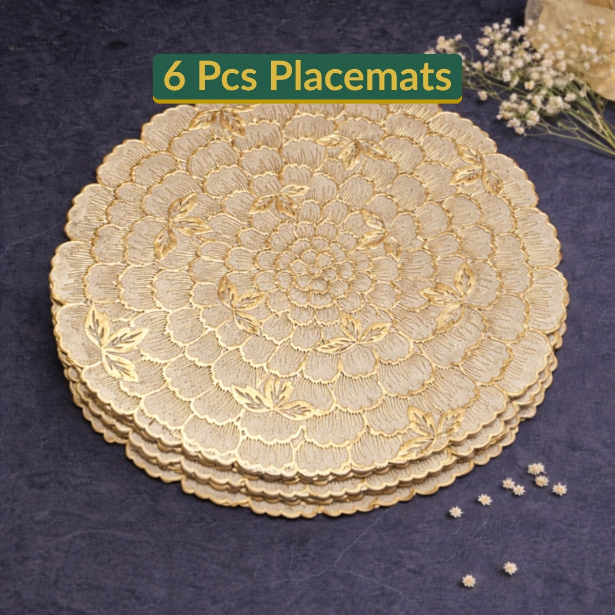 Golden & White Mandala Placemat